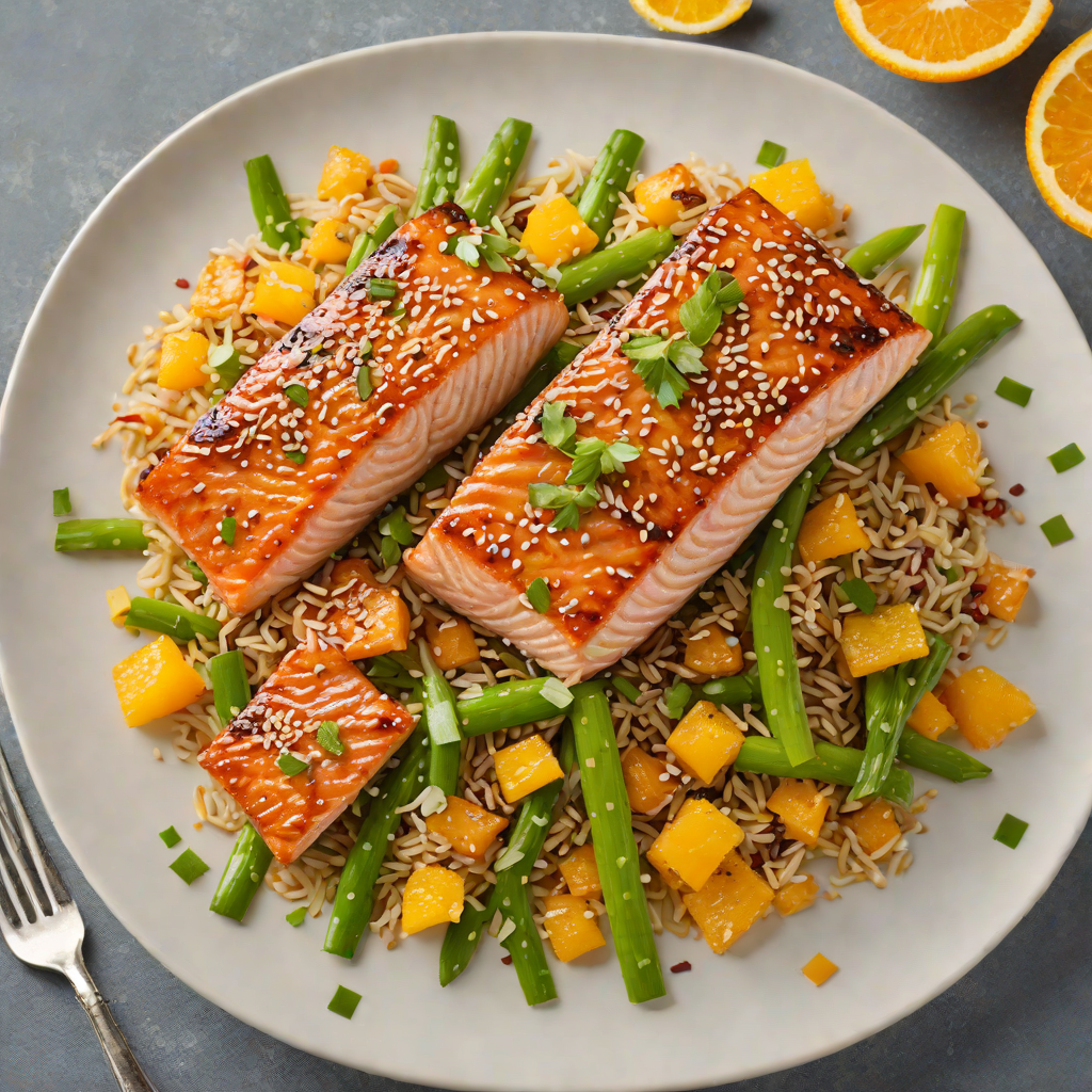 Orange-Ginger Glazed Salmon with Sesame and Scallions