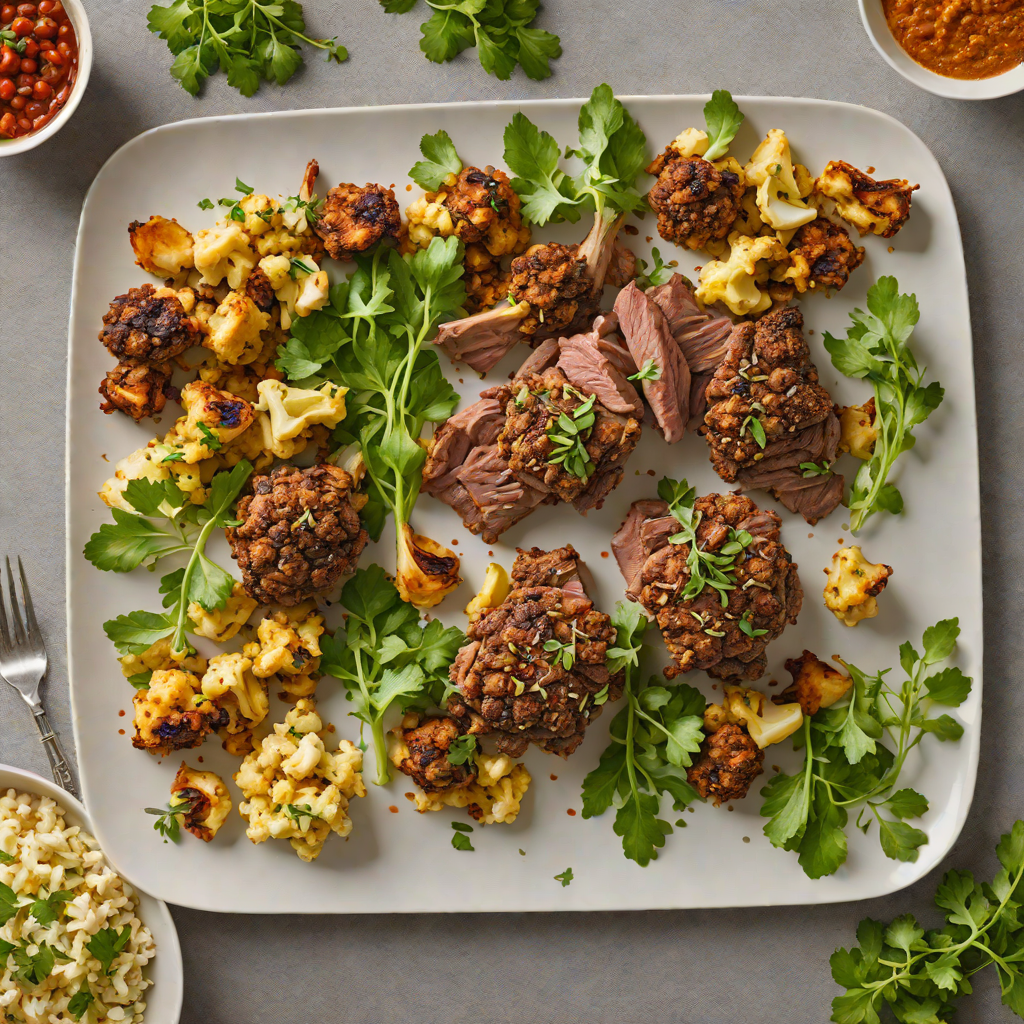 Sheet Pan Moroccan-Spiced Lamb with Roasted Cauliflower