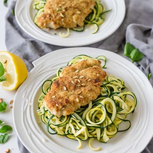 Lemon-Herb Chicken with Bone Broth Zucchini Noodles