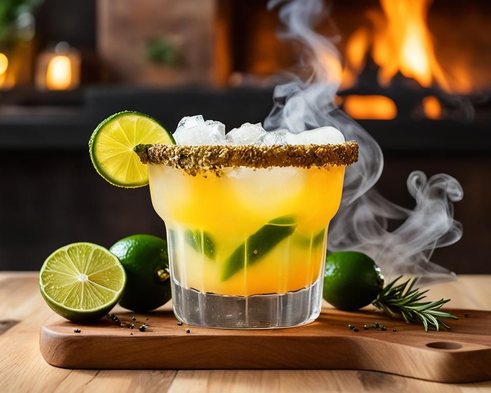 Citrus-Spiced Margarita with Smoked Salt Rim