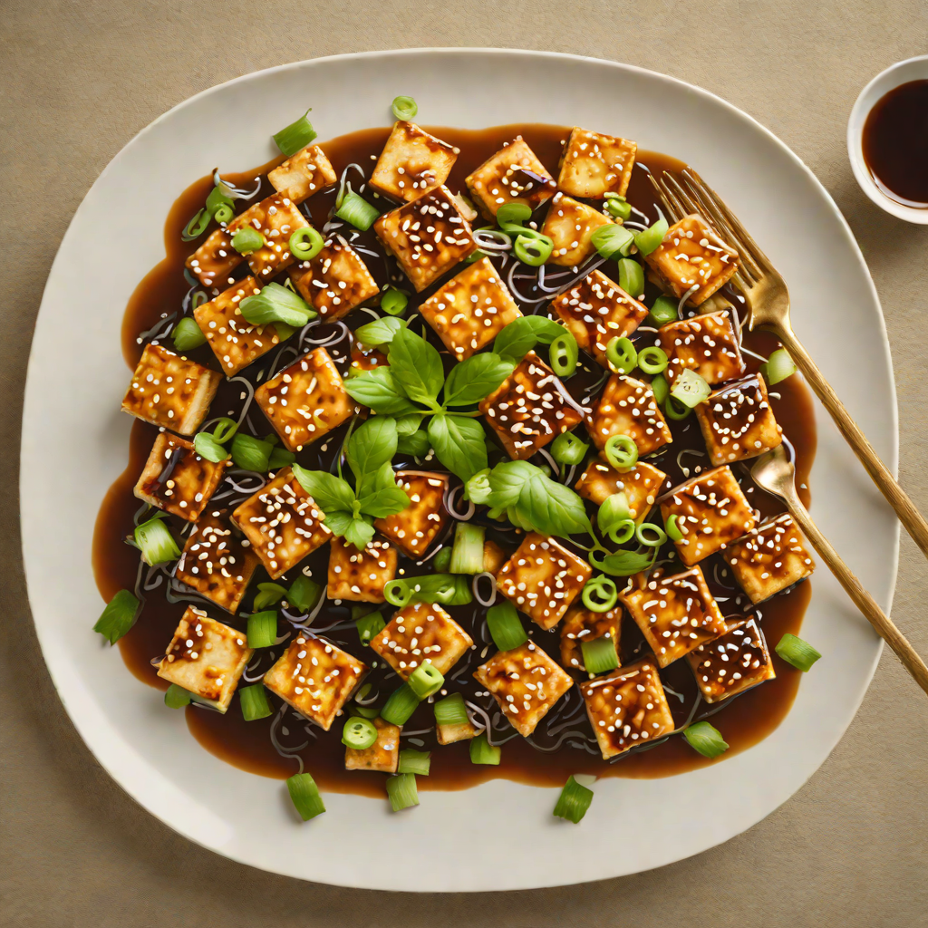 Stir-Fried Tofu with Ginger Scallion Soy Glaze