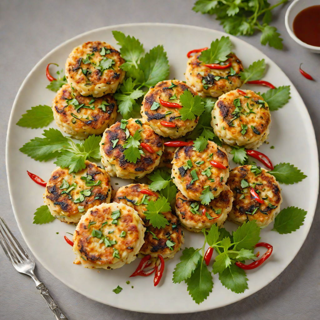 Pan-Fried Burmese Fish Cakes with Fresh Herbs and Chilies