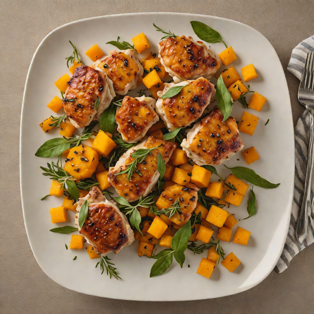 Sautéed Chicken Thighs with Roasted Butternut Squash and Sage