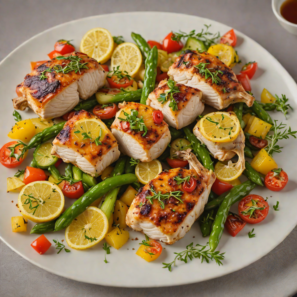 Seared Lemon-Thyme Chicken Thighs with Summer Vegetable Medley