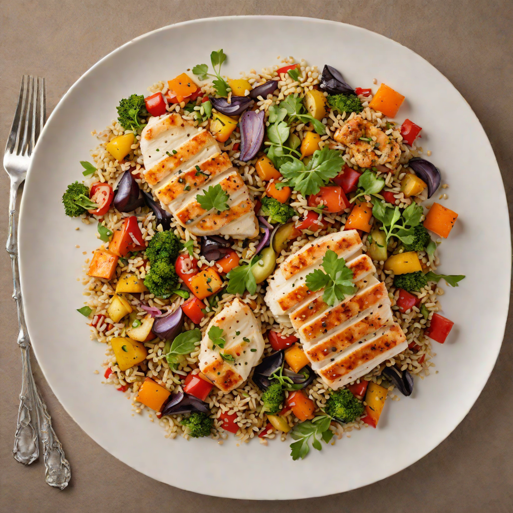 Sautéed Chicken with Quinoa and Roasted Vegetables