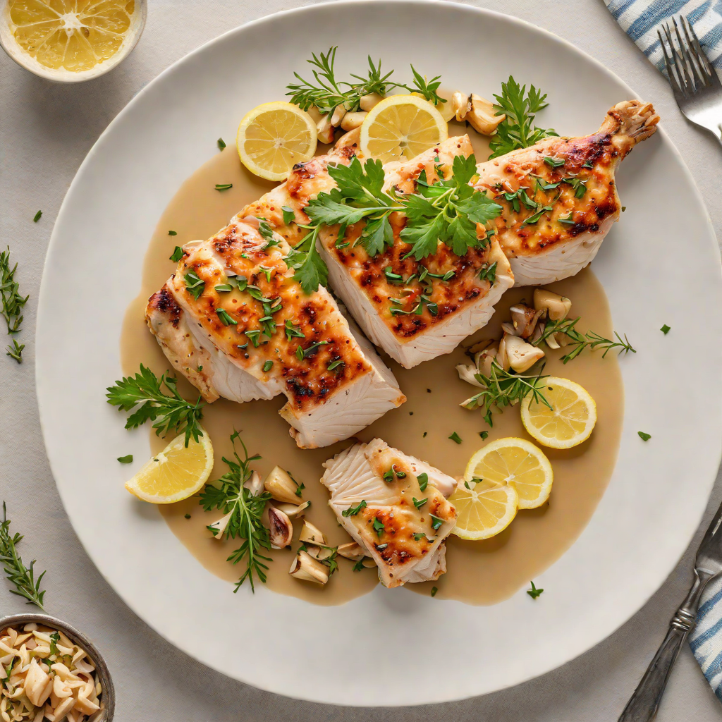Pan-Seared Chicken Breast with Roasted Garlic and Lemon Thyme Sauce
