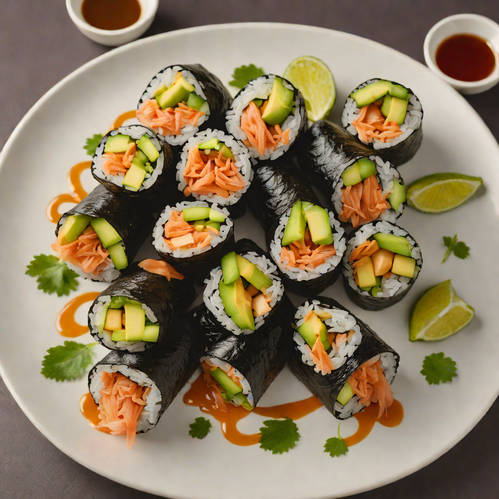 Sushi-Style Salmon and Avocado Hand Rolls