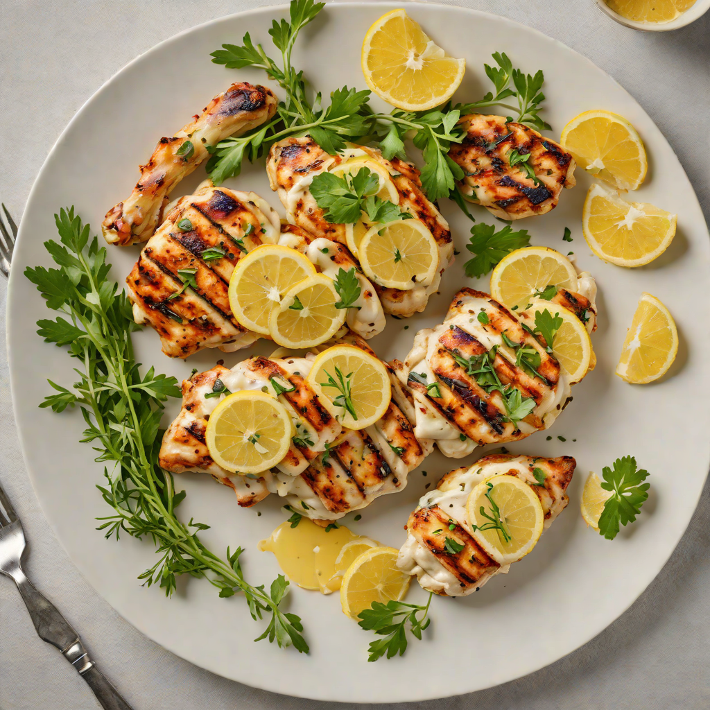 Grilled Lemon-Tarragon Chicken with Roasted Garlic Aioli