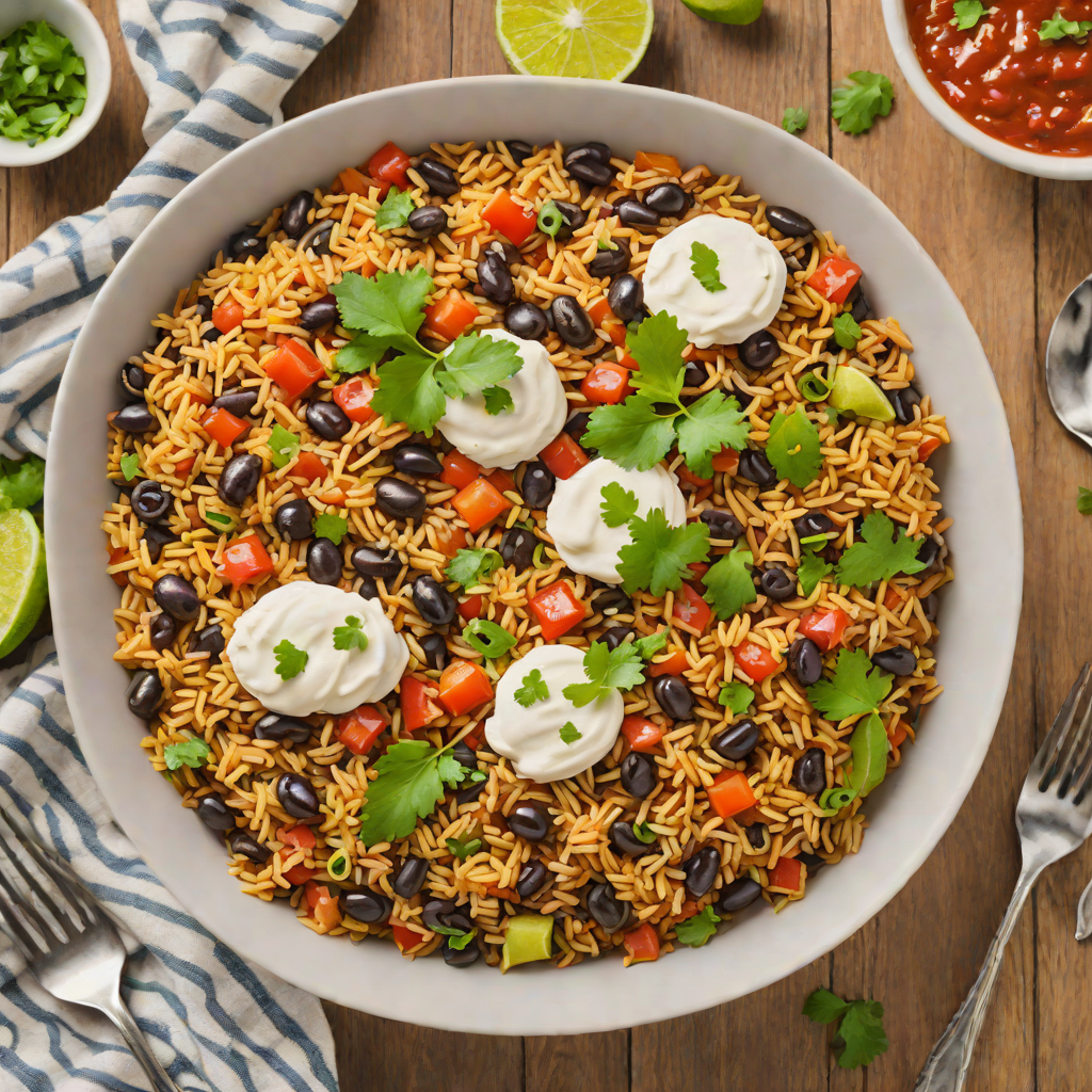 One-Pot Mexican Black Bean and Rice Casserole with Chipotle Sauce