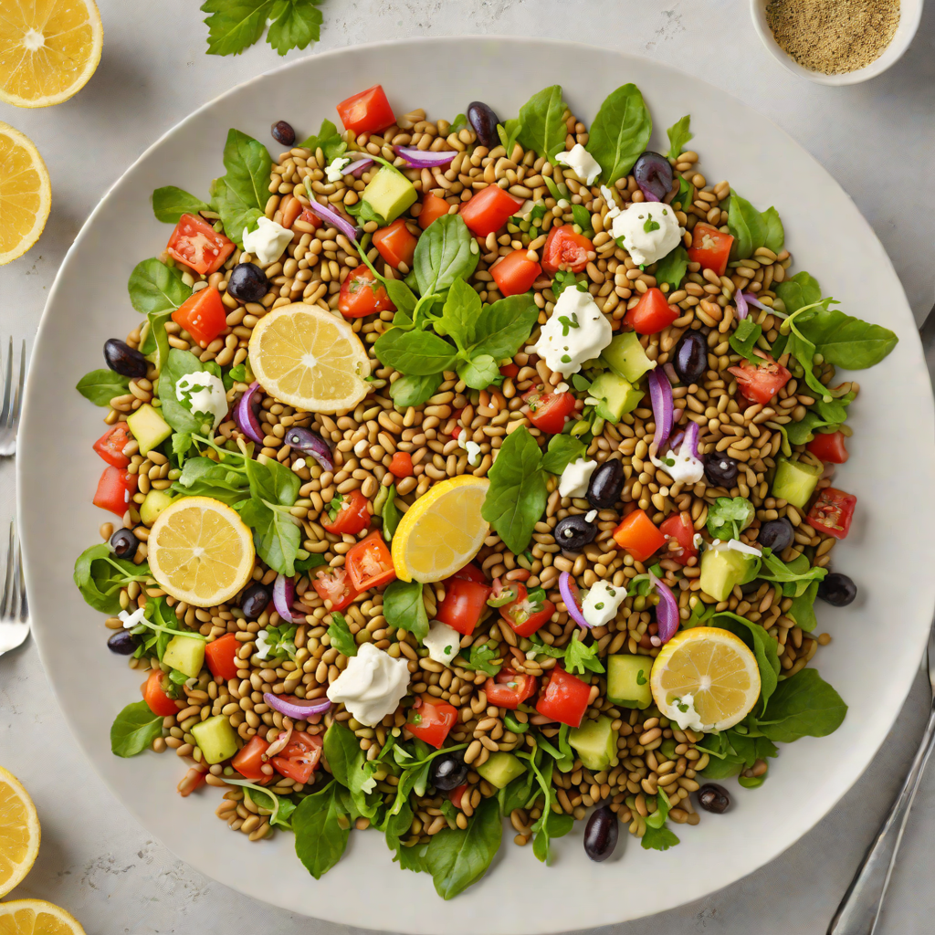Vegetarian Mediterranean Lentil Salad with Lemon-Tahini Dressing