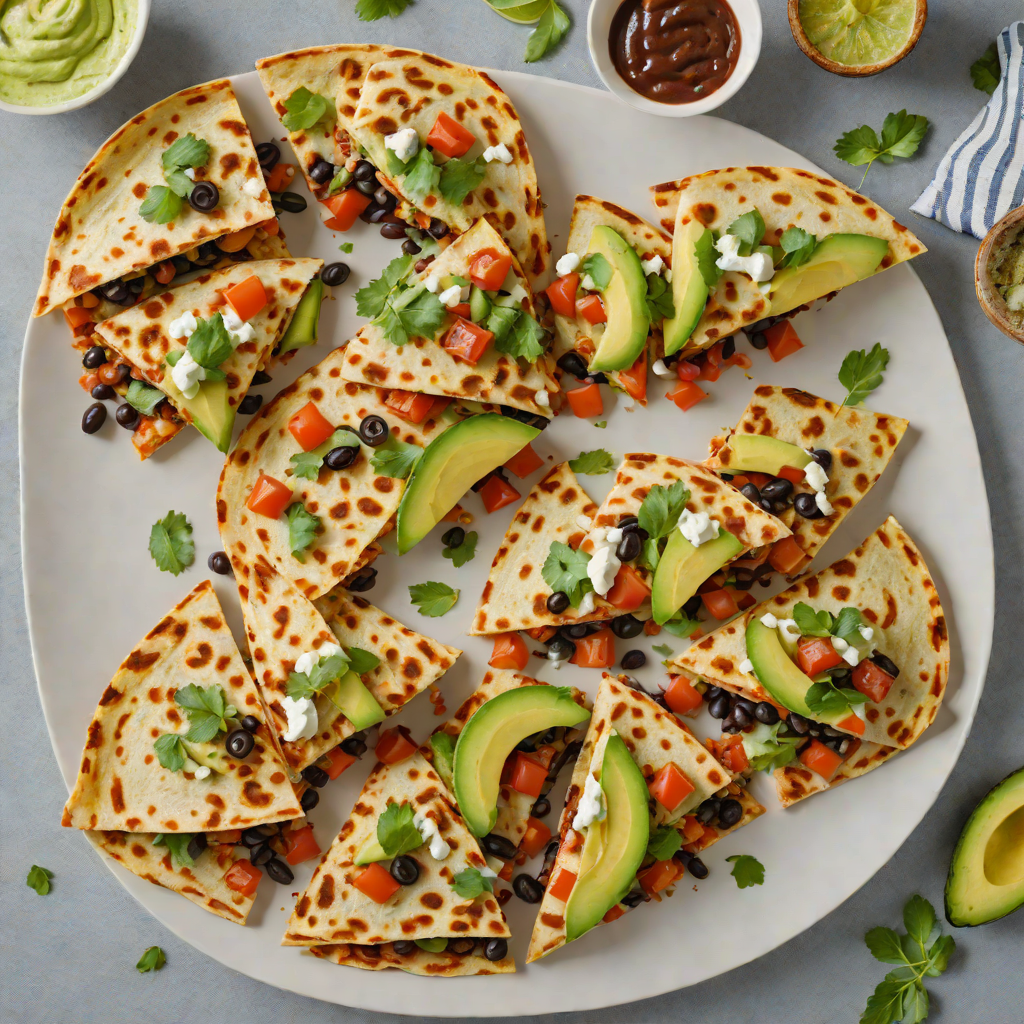 Charred Tomato and Black Bean Quesadillas with Avocado Crema
