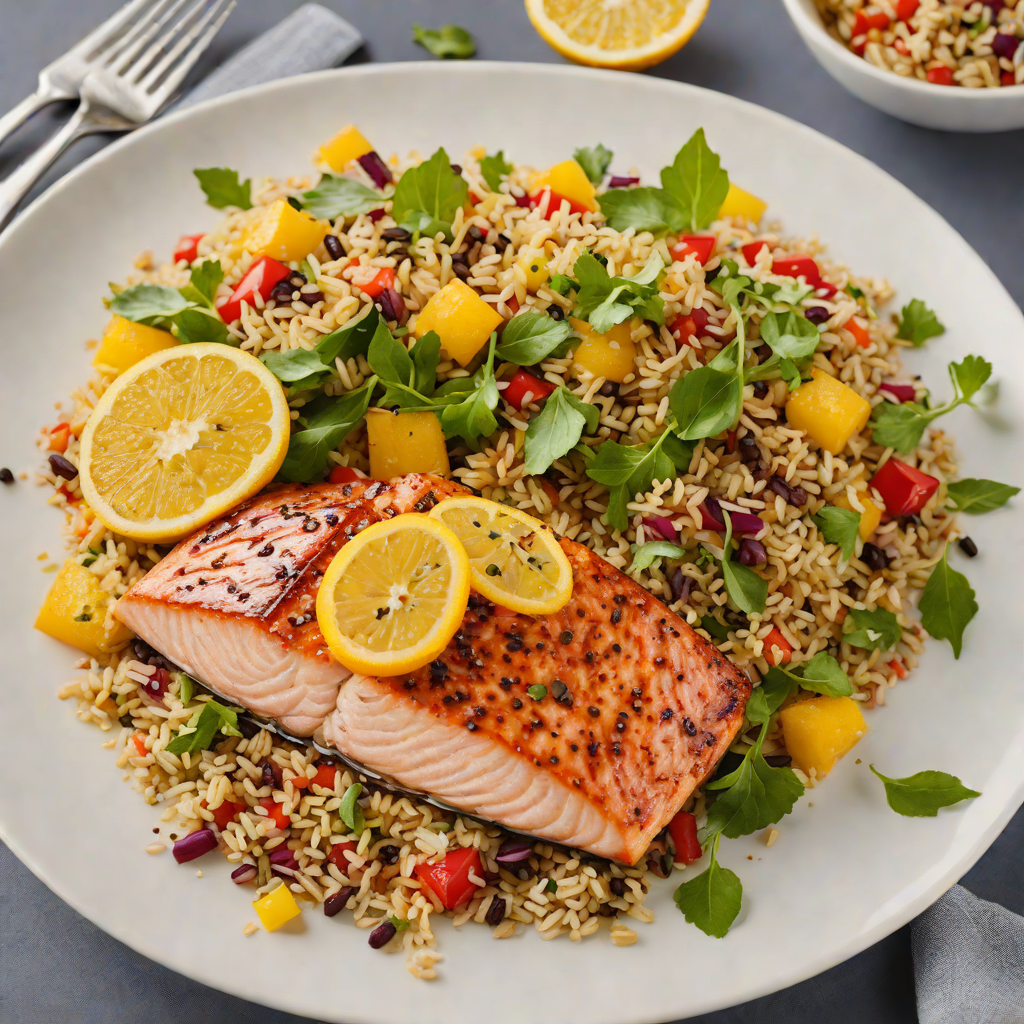 Grilled Citrus-Honey Glazed Salmon with Quinoa Salad