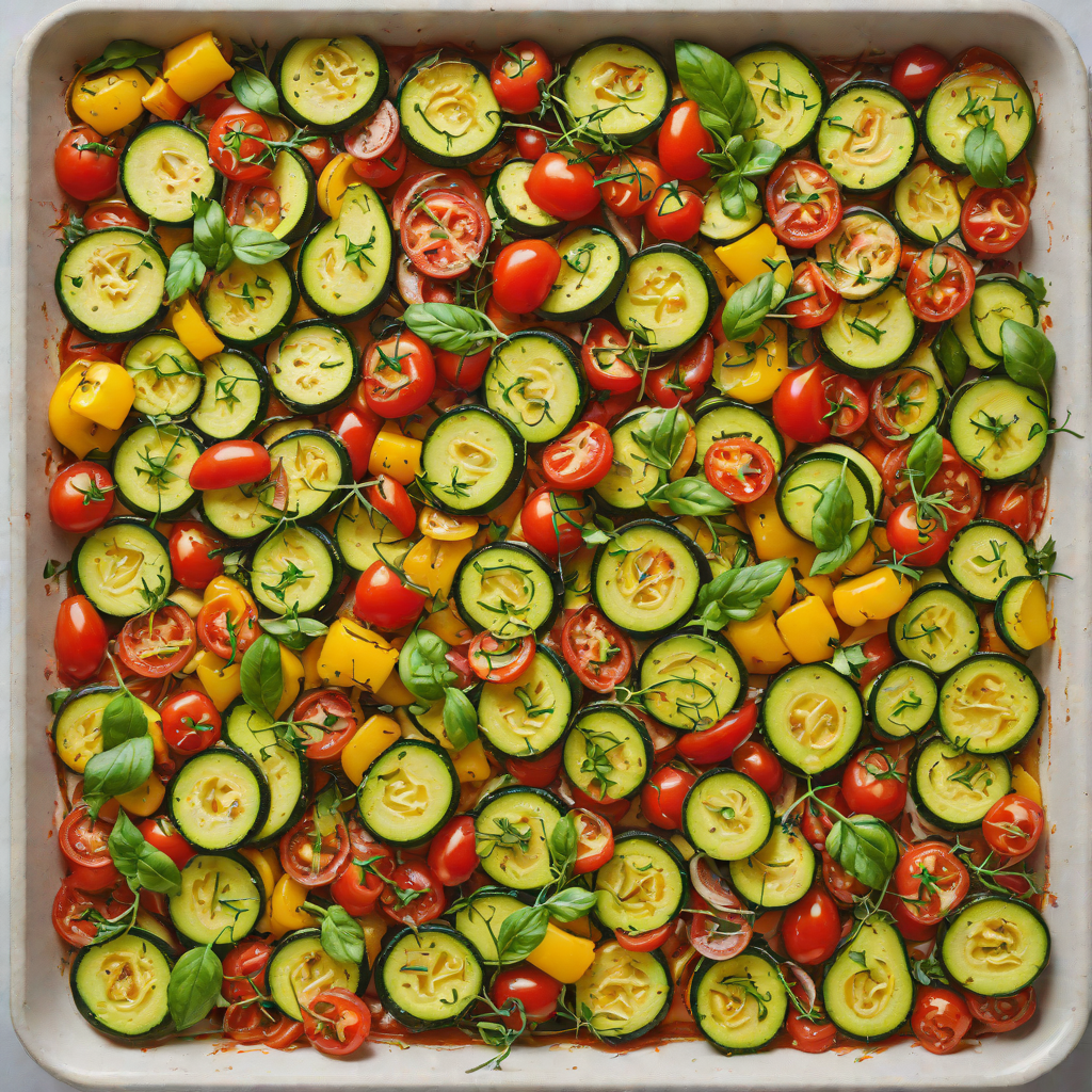 Zucchini and Tomato Sheet Pan Ratatouille with Fresh Thyme