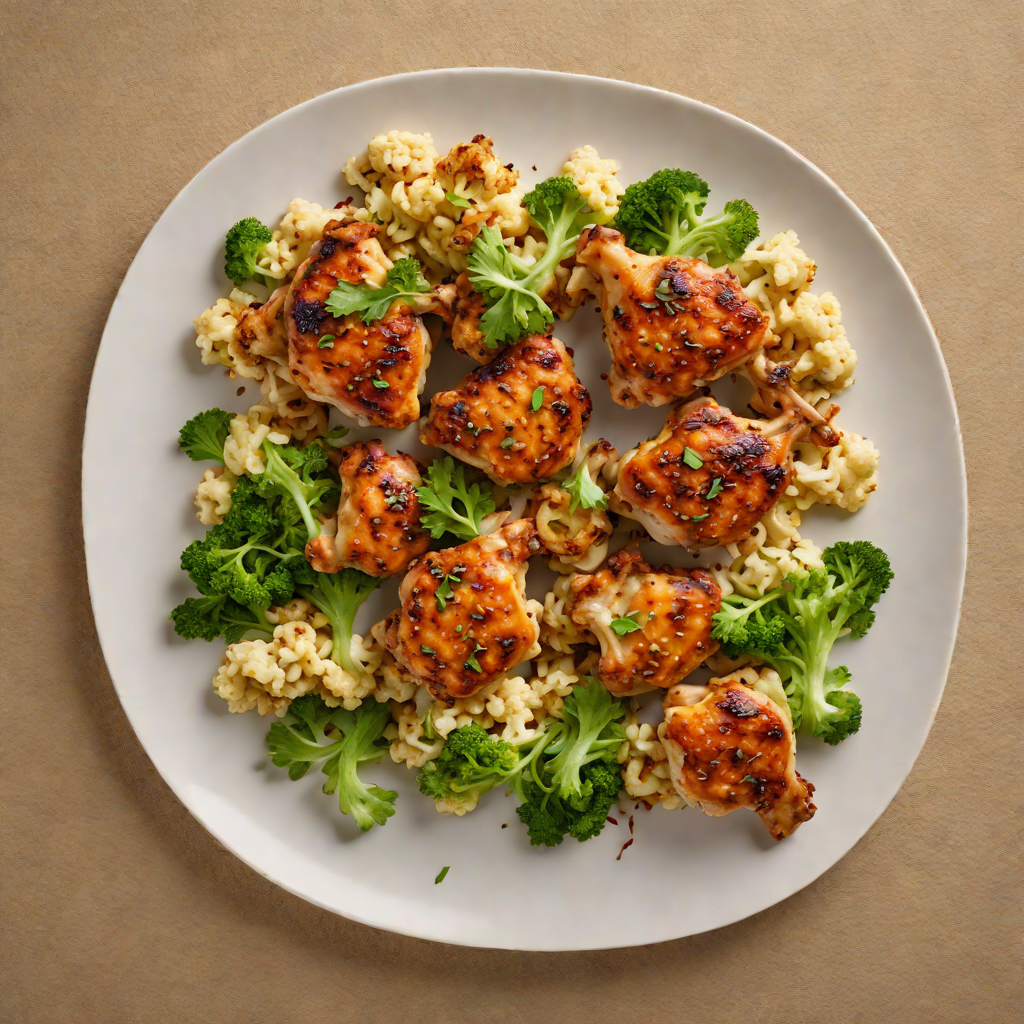 Sautéed Chicken Thighs with Garlic and Roasted Cauliflower