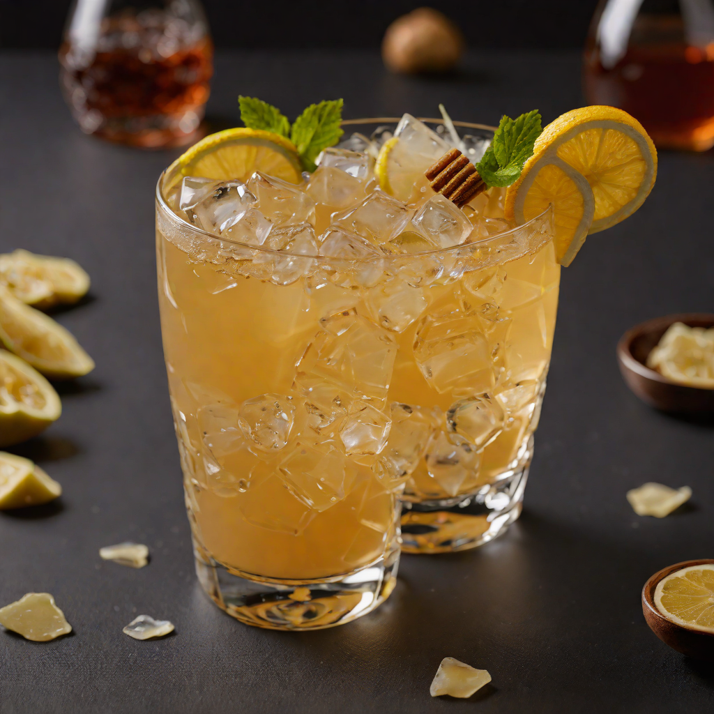 Honey-Ginger Whiskey Sour with Candied Ginger Garnish