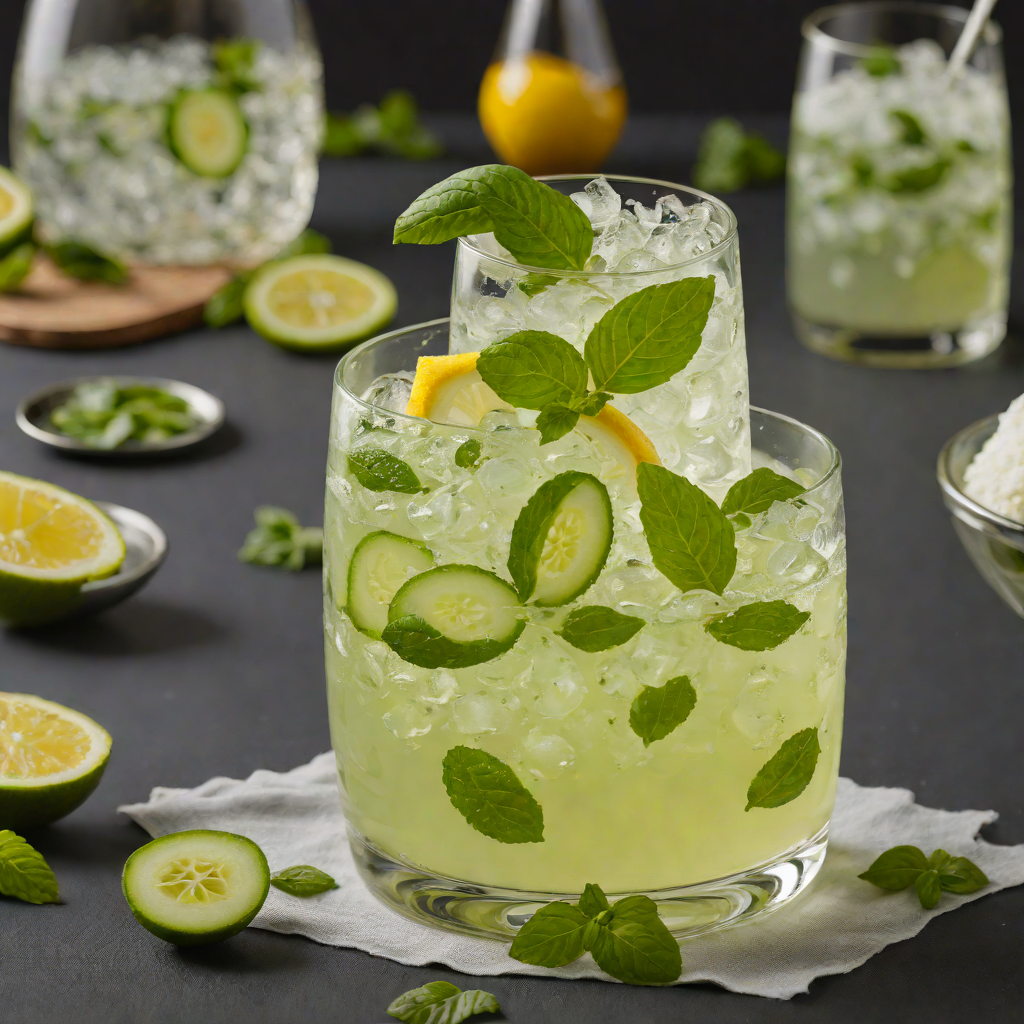 Cucumber-Basil Gin Fizz with Lemon Foam