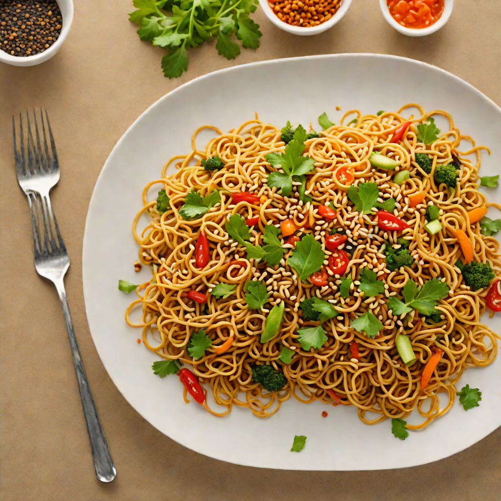 Quick Stir-Fried Spicy Vegetable Noodles with Excavator-Inspired Crunch