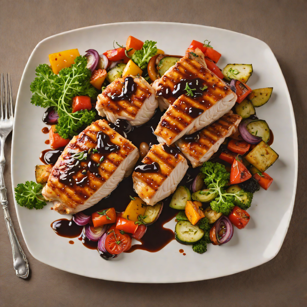 Pan-Seared Chicken with Tangy Balsamic Glaze and Roasted Vegetables