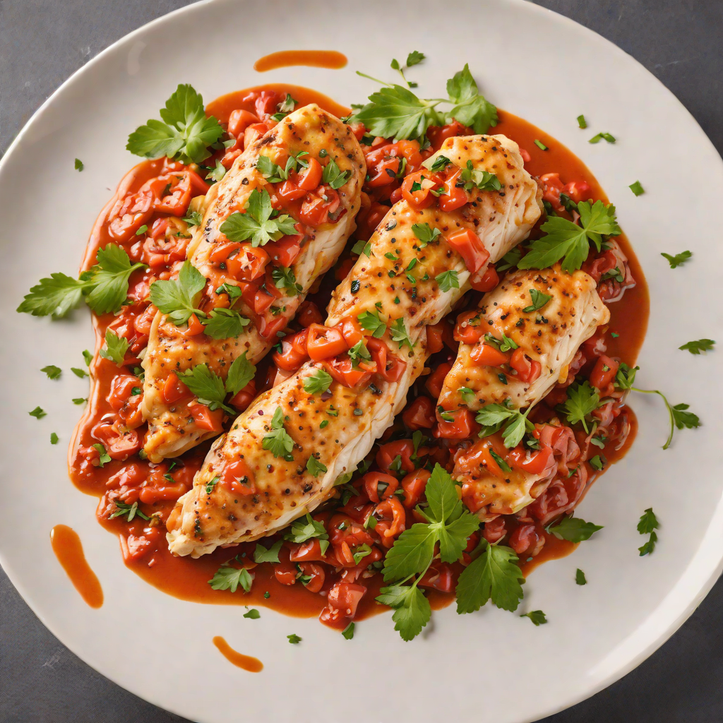 Sautéed Chicken with Smoky Tomato and Roasted Red Pepper Sauce