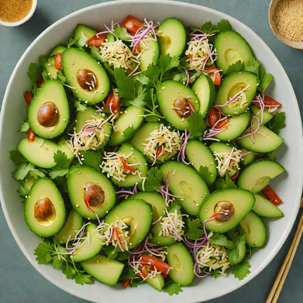 Sushi-Style Avocado and Cucumber Salad with Sesame Dressing