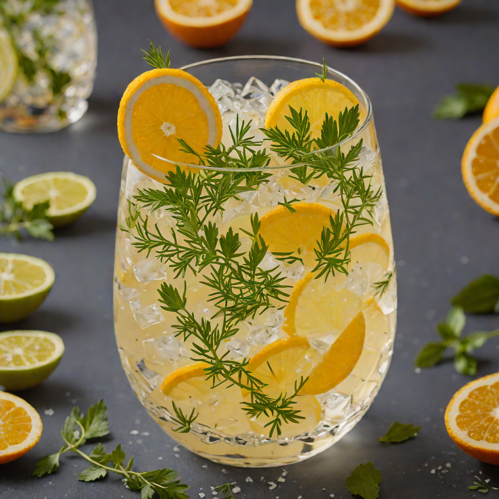 Citrus-Spiked Gin Fizz with Fresh Herbs