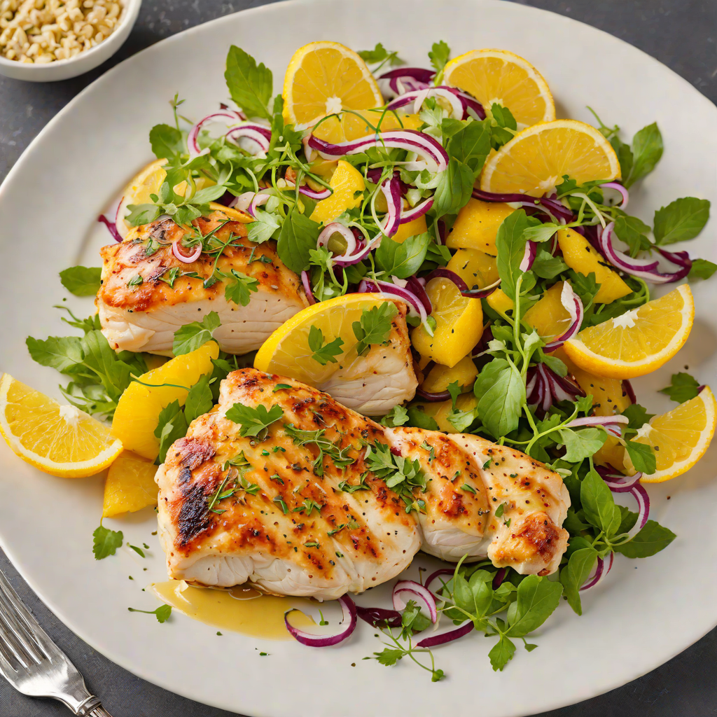 Pan-Seared Chicken with Tangy Citrus and Herb Salad