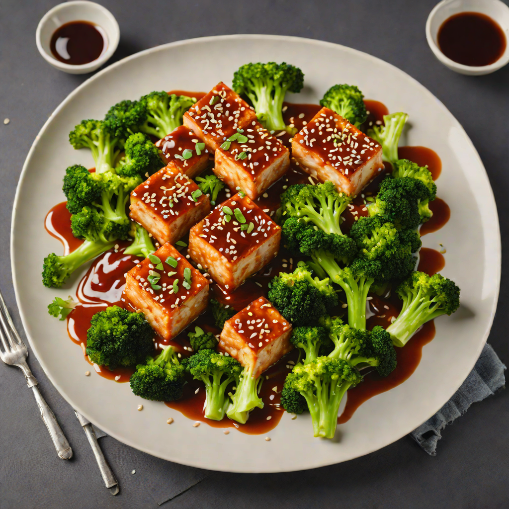 Crispy Korean-Style Tofu with Gochujang Glaze and Sesame Broccoli