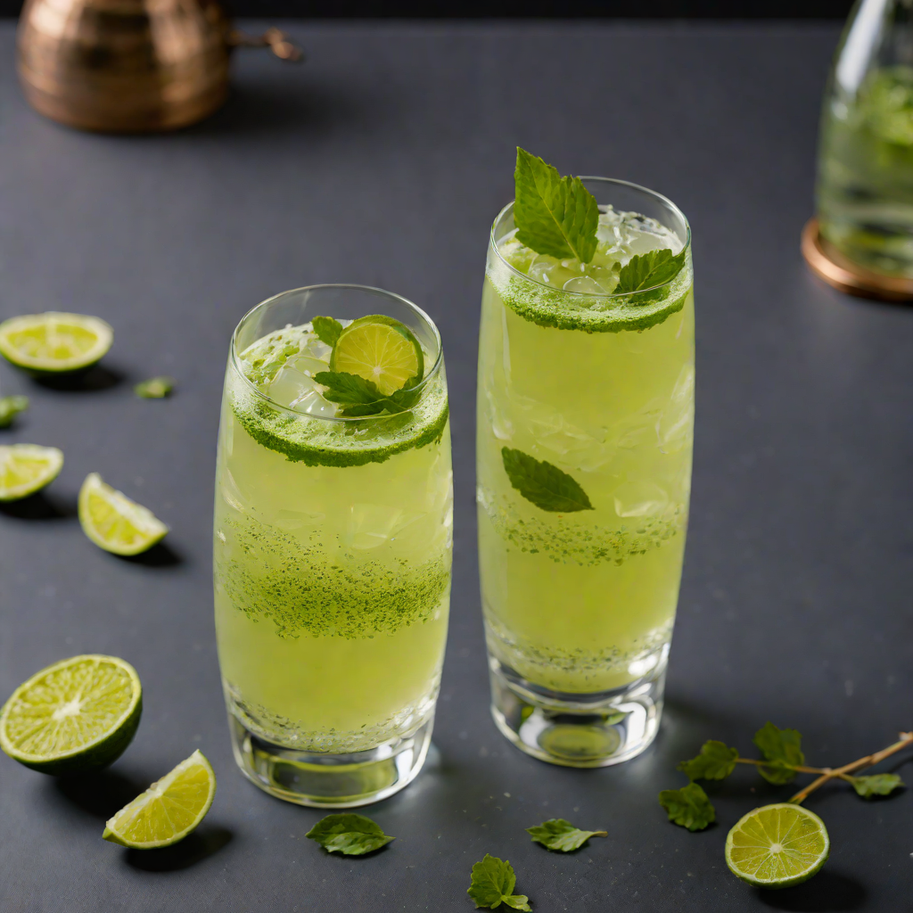 Electric Matcha Gin Fizz