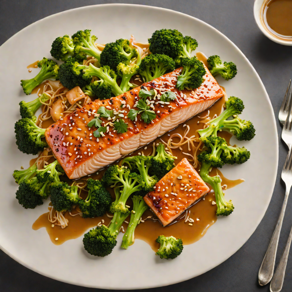 Miso-Glazed Salmon with Roasted Sesame Broccoli
