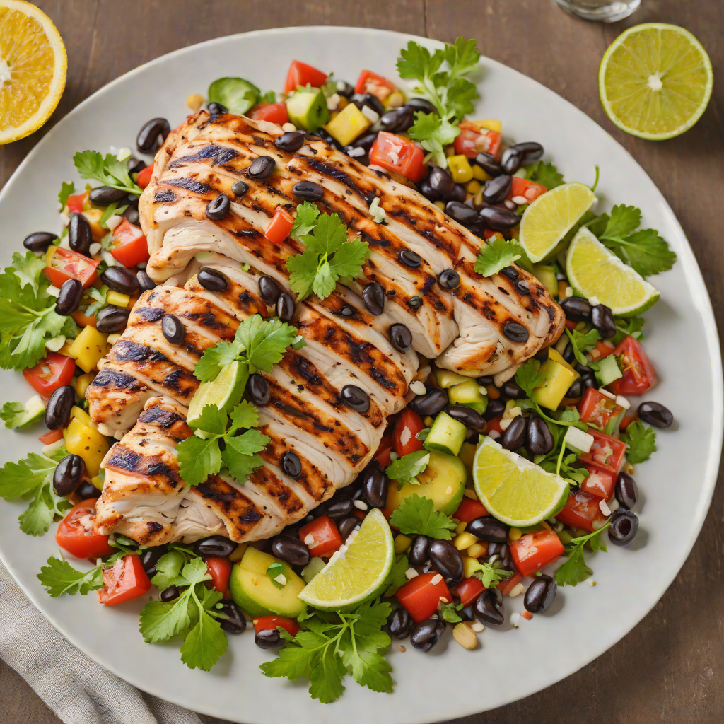 Grilled Citrus-Marinated Chicken with Tex-Mex Black Bean Salad