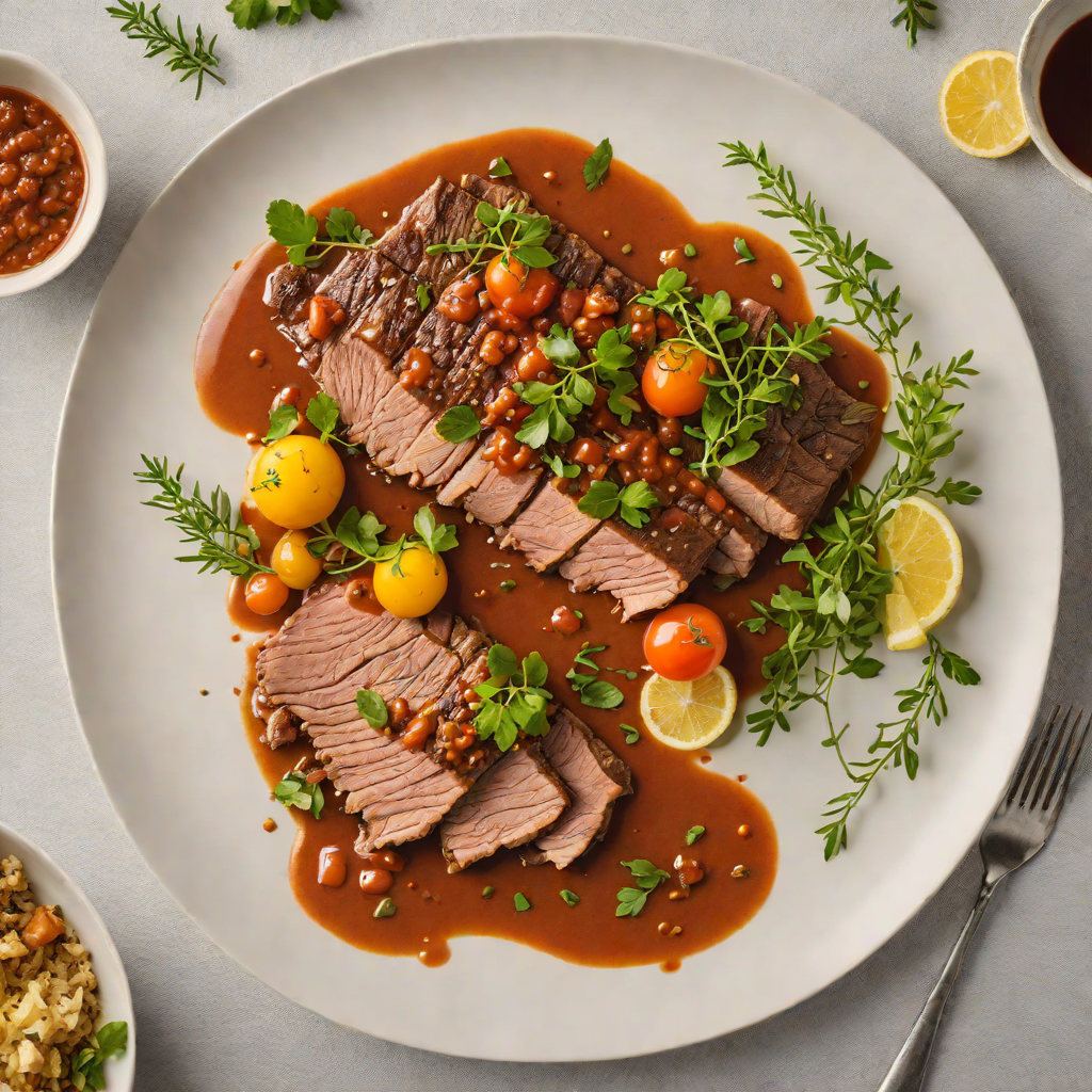 Slow-Cooked Beef Brisket with Lemon Myrtle and Bush Tomato Sauce