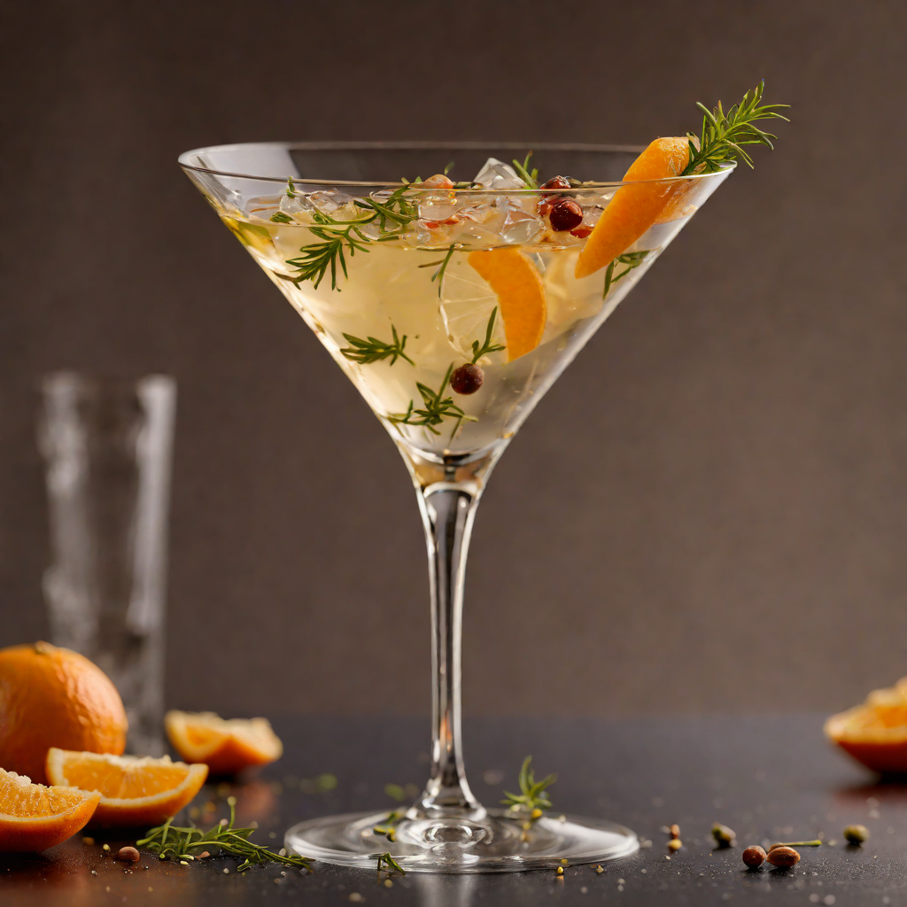 Martini Variation with Gin, Sweet Vermouth, and Orange Zest