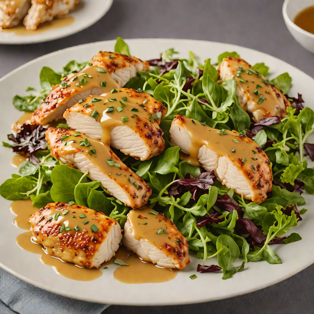 Sautéed Chicken with Honey-Mustard Glaze and Baby Greens