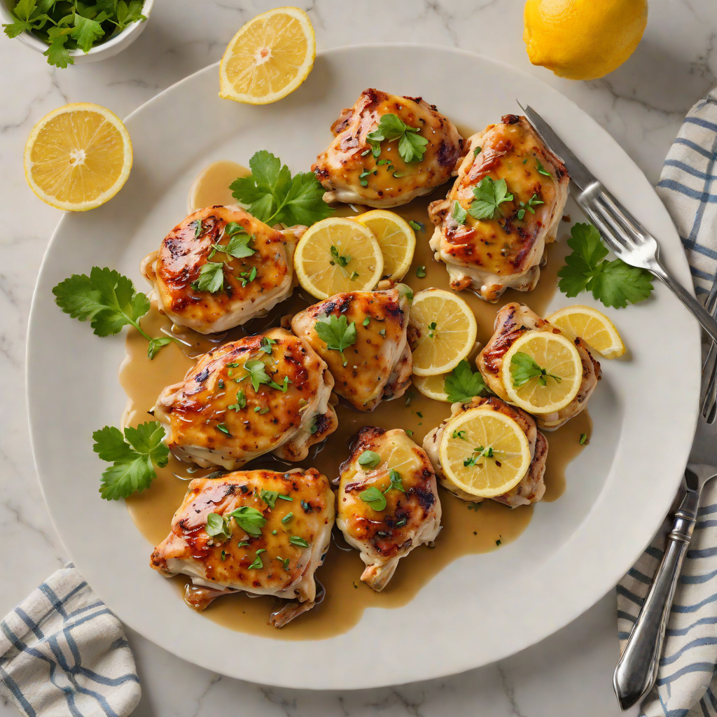 Pan-Seared Chicken Thighs with Lemon-Garlic Mediterranean Sauce