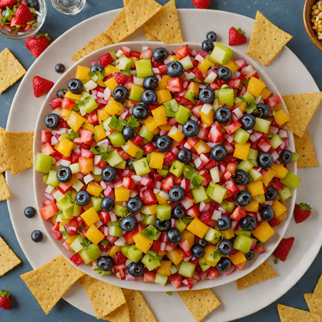 Firecracker Fruit Salsa with Cinnamon Chips