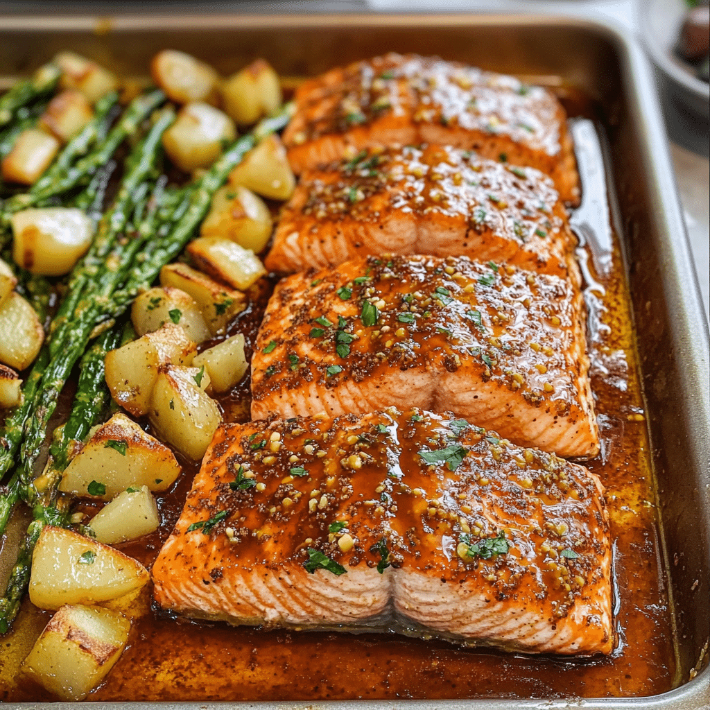 Authentic Coach's Maple-Dijon Glazed Salmon with Roasted Asparagus