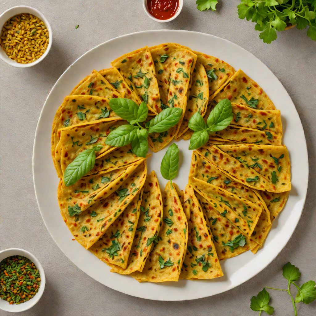 Pan-Fried Methi Thepla with Fenugreek and Spices