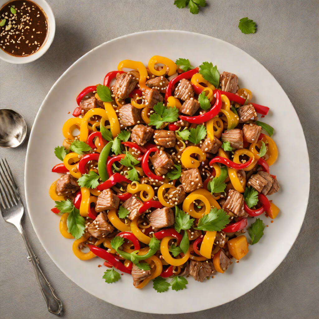 Pork Stir-Fry with Bell Peppers and Ginger Soy Glaze