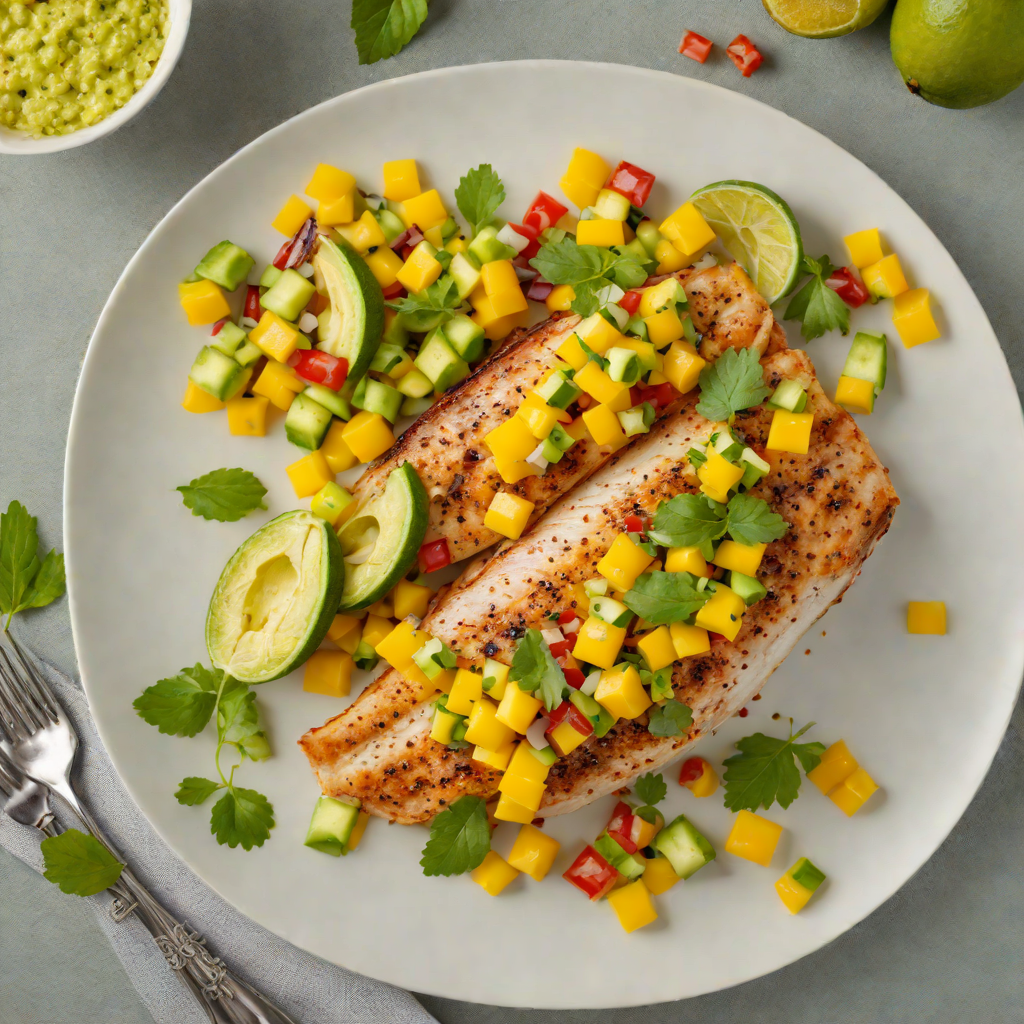 Pan-Seared Tilapia with Avocado and Mango Salsa