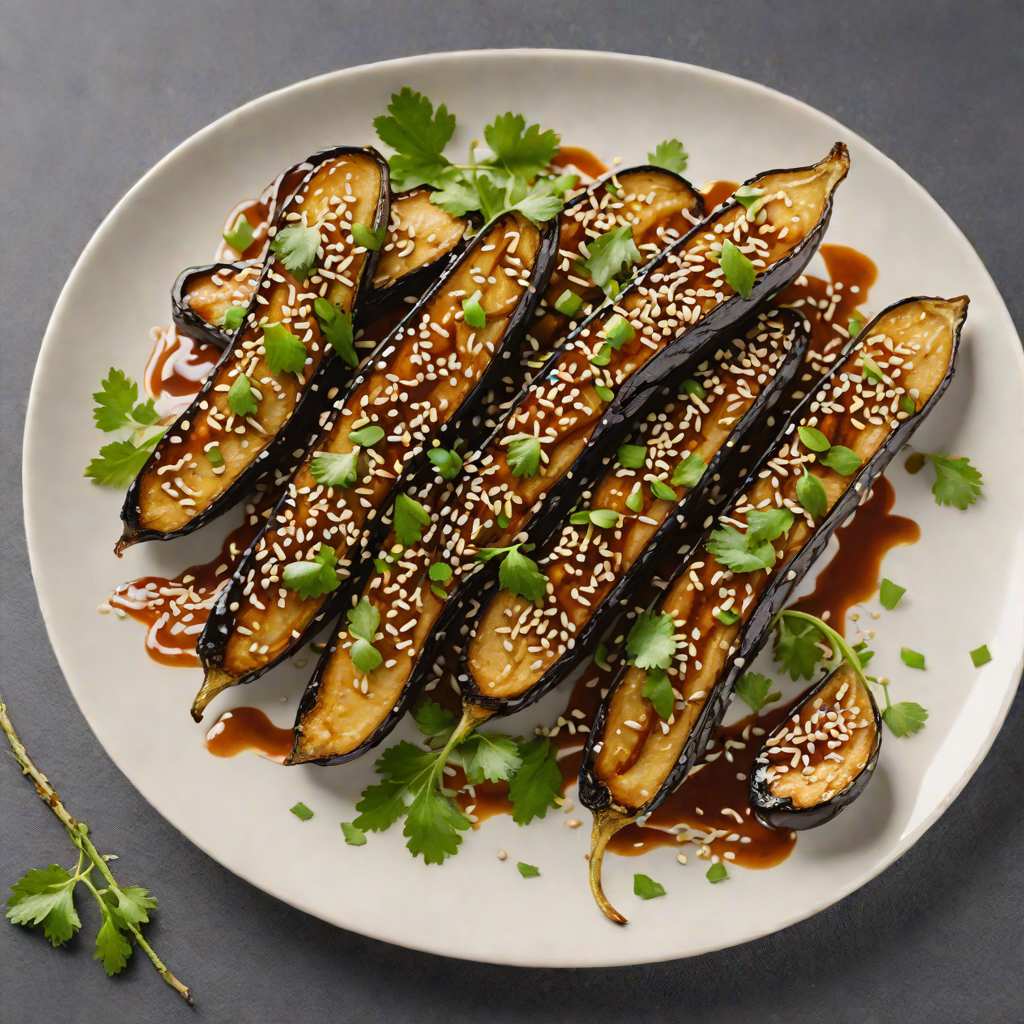 Ginger-Miso Glazed Eggplant with Sesame and Scallions