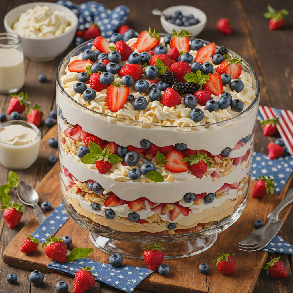 Star-Spangled Berry Trifle with Vanilla Whipped Cream
