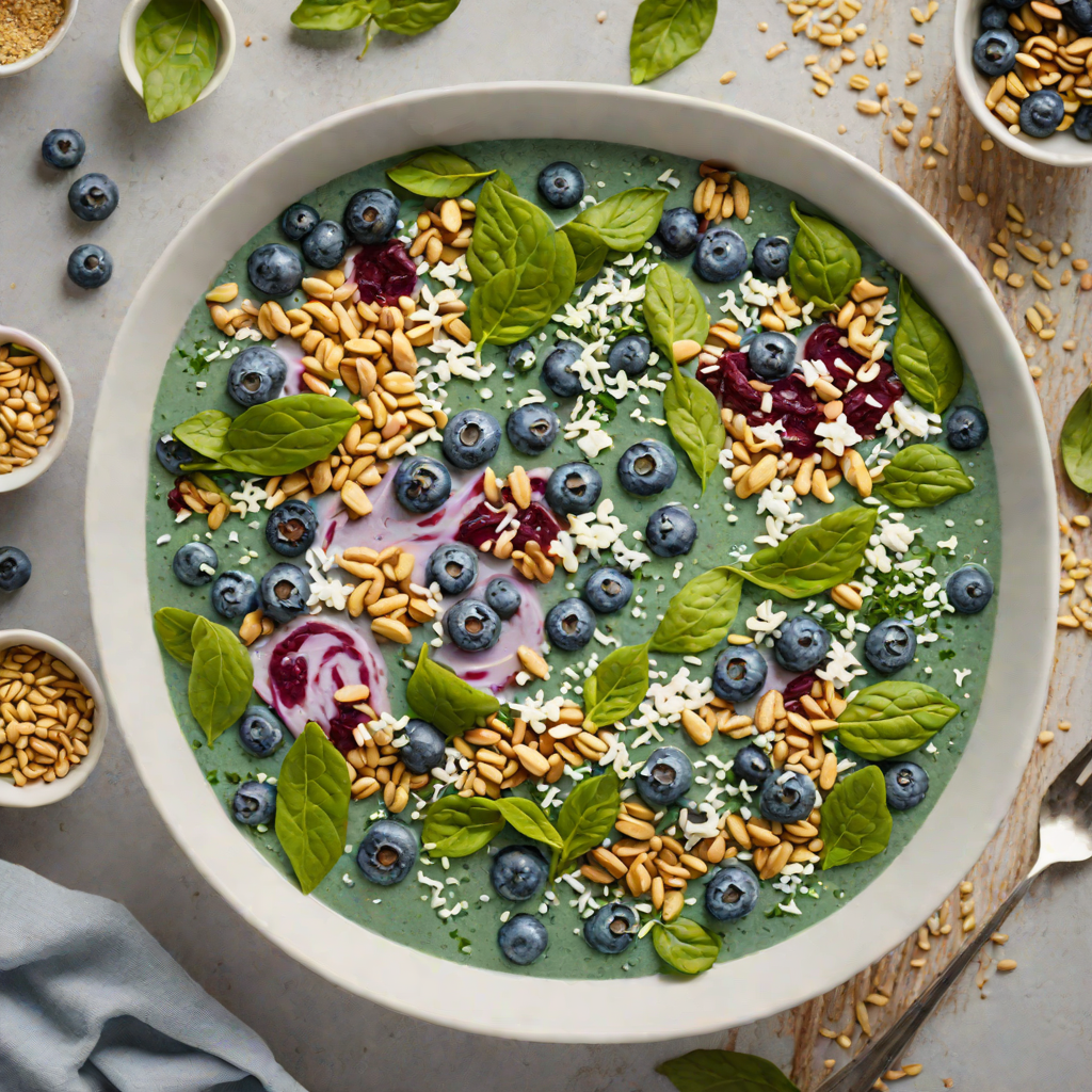 Frosty Blueberry and Spinach Smoothie Bowl