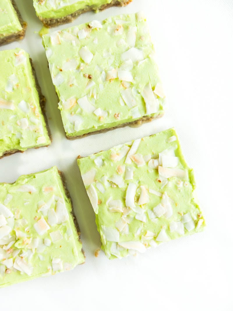 Coconut Lime No-Bake Bars with Toasted Pecans