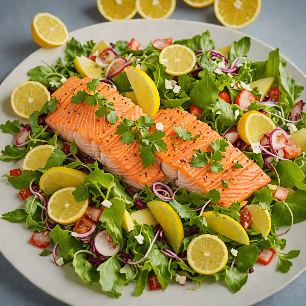 Interactive Paddleboard-Inspired Citrus Salmon Salad