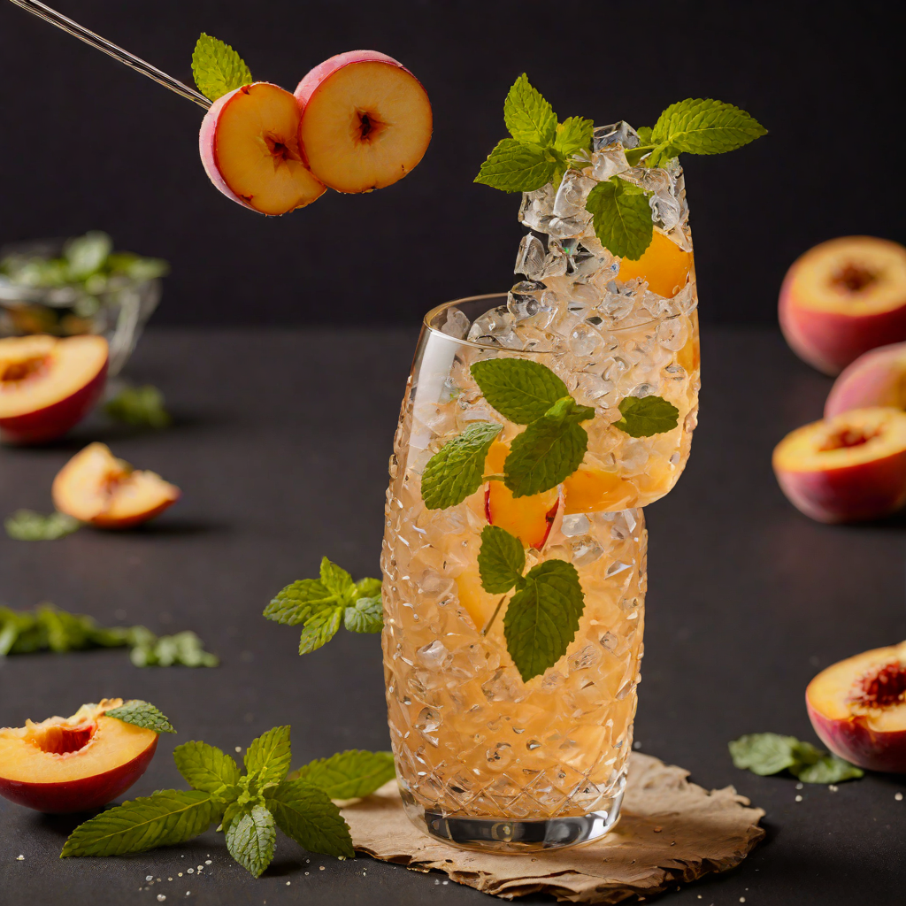 Ginger-Peach Sparkler with Fresh Mint