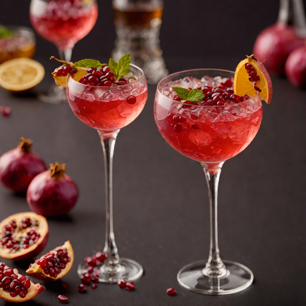 Shaken Pomegranate Ginger Sparkler