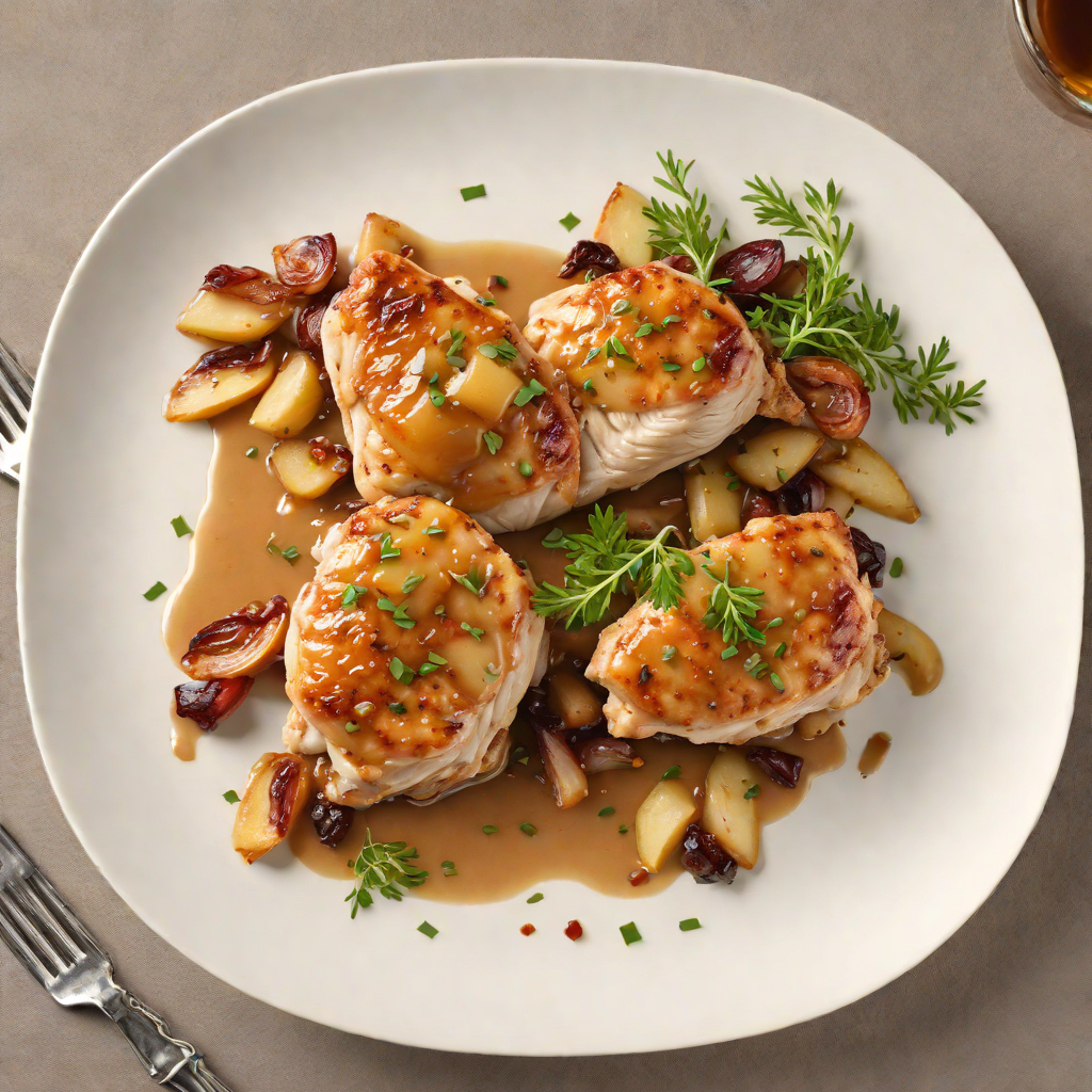 Pan-Seared Chicken with Caramelized Shallot and Apple Sauce