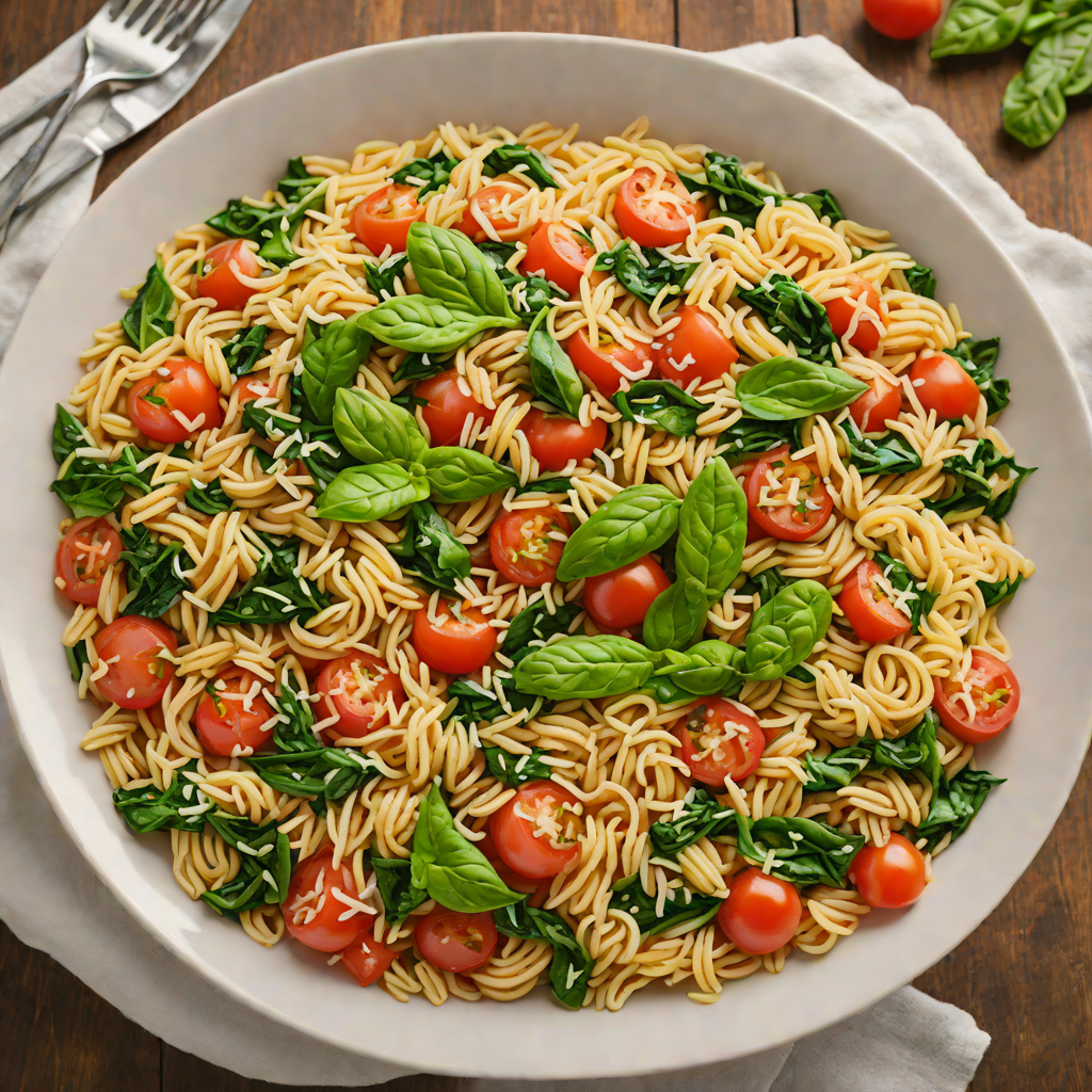 One-Pot Tomato Basil Orzo with Spinach