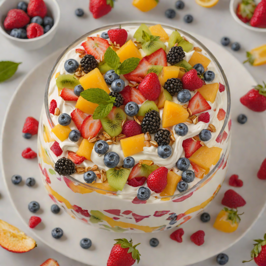 No-Bake Rainbow Yogurt Fruit Parfait