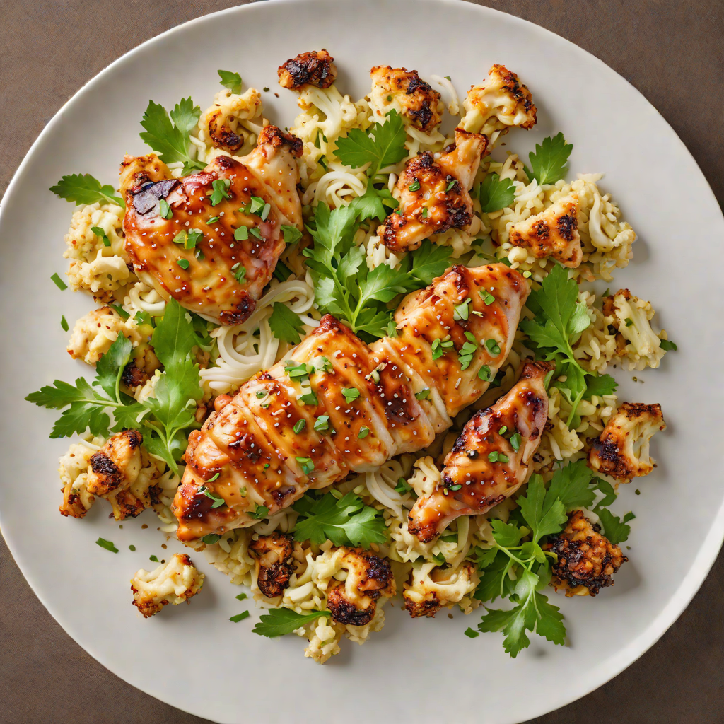 Sautéed Garlic Ginger Chicken with Roasted Cauliflower